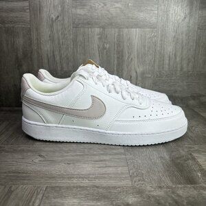 Nike Court Vision Low Women's size 12 White Taupe Leather Casual Shoes